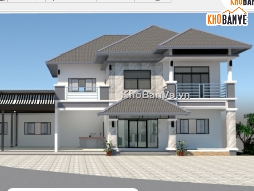 biệt thự 2 tầng,su biệt thự 2 tầng,File su biệt thự 2 tầng,biệt thự sketchup,model su biệt thự