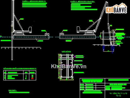 thi công,trụ,thi công trụ,bản vẽ thi công cầu,bản vẽ trụ dưới nước,ngập nước