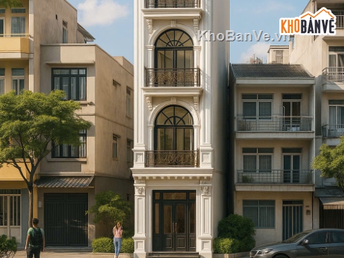 Cải tạo nhà phố đẹp,Bản vẽ cải tạo nhà phố đẹp,Bản vẽ nhà phố tân cổ điển