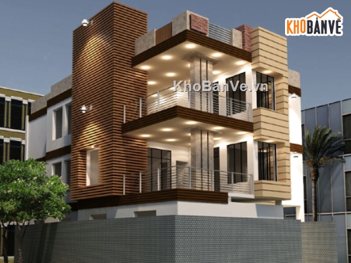 biệt thự 3 tầng,biệt thự sketchup,biệt thự hiện đại