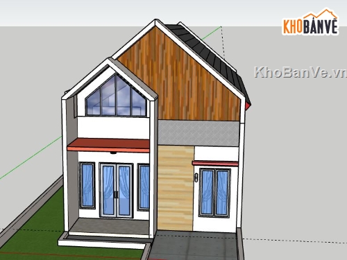 Nhà cấp 4,nhà cấp 4 file sketchup,model su nhà cấp 4