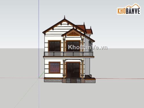 Nhà phố 2 tầng,su nhà phố,sketchup nhà phố,sketchup nhà phố 2 tầng