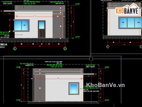 thiết kế nhà bảo vệ,bản vẽ nhà bảo vệ,nhà bảo vệ công ty