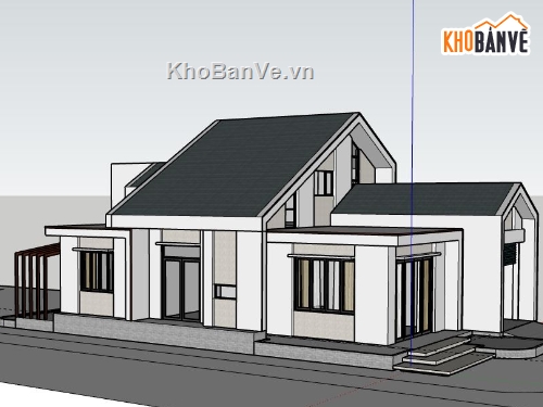 Biệt thự 1 tầng,model su biệt thự 1 tầng,biệt thự 1 tầng file su