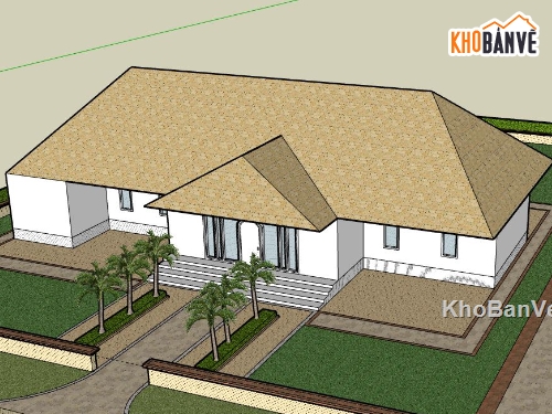 Biệt thự 1 tầng,model su biệt thự 1 tầng,file sketchup biệt thự 1 tầng,biệt thự 1 tầng model su,sketchup biệt thự 1 tầng