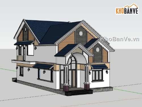 Biệt thự 1 tầng,model su biệt thự 1 tầng,biệt thự 1 tầng file sketchup