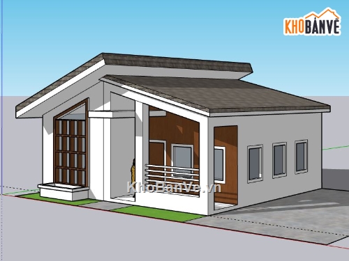 Biệt thự 1 tầng,sketchup Biệt thự  1 tầng,Biệt thự