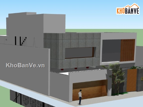 Biệt thự 2 tầng,model su biệt thự 2 tầng,file sketchup biệt thự 2 tầng