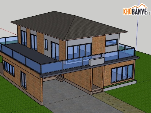 Biệt thự 2 tầng,model su biệt thự 2 tầng,file su biệt thự 2 tầng,sketchup biệt thự 2 tầng,biệt thự 2 tầng model su