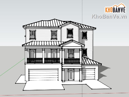 Biệt thự 2 tầng,model su biệt thự 2 tầng,biệt thự 2 tầng file su