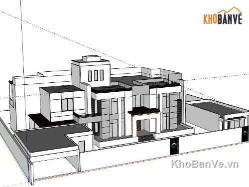 Biệt thự 2 tầng,model su biệt thự 2 tầng,biệt thự 2 tầng file su