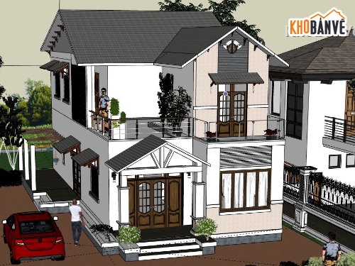 Biệt thự 2 tầng,sketchup biệt thự 2 tầng,biệt thự 2 tầng file su,su biệt thự 2 tầng