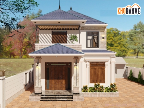 kiến trúc biệt thự,Nhà 2 tầng,kiến trúc 2 tầng,kiến trúc biệt thự 2 tầng,biệt thự 2 tầng mái nhật,autocad nhà biệt thự mái nhật