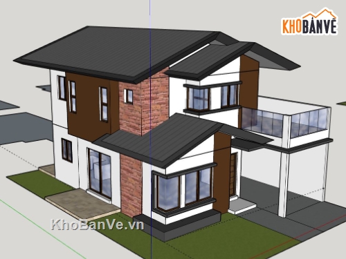 Biệt thự  2 tầng,file su biệt thự 2 tầng,biệt thự 2 tầng file su,model su biệt thự 2 tầng,sketchup biệt thự 2 tầng