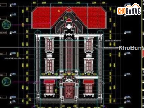 biệt thự 3 tầng,bản vẽ cad biệt thự 3 tầng,biệt thự 3 tầng cad,bản vẽ autocad biệt thự 3 tầng