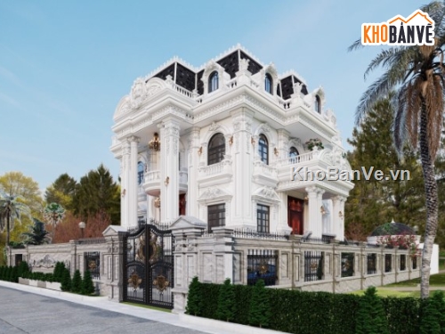 biệt thự tân cổ điển đẹp,biệt thự 3 tầng đẹp,biệt thự cổ điển 3 tầng