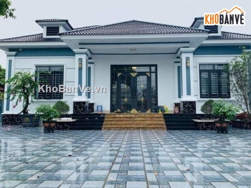 biệt thự 1 tầng,mẫu biệt thự 1 tầng hiện đai,biệt thự 1 tầng mái nhật