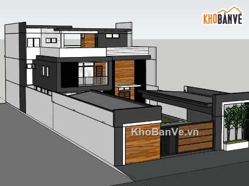 biệt thự 2 tầng,file su biệt thự 2 tầng,model su biệt thự 2 tầng,file sketchup biệt thự 2 tầng,biệt thự 2 tầng file su