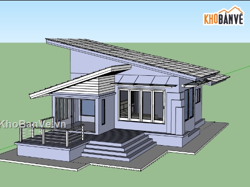 Biệt thự 1 tầng,model su biệt thự 1 tầng,biệt thự 1 tầng file su,mẫu sketchup biệt thự 1 tầng,mẫu biệt thự 1 tầng