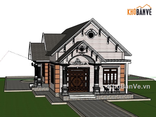 biệt thự 1 tầng,model su biệt thự 1 tầng,sketchup biệt thự 1 tầng,file sketchup biệt thự 1 tầng,biệt thự 1 tầng file su