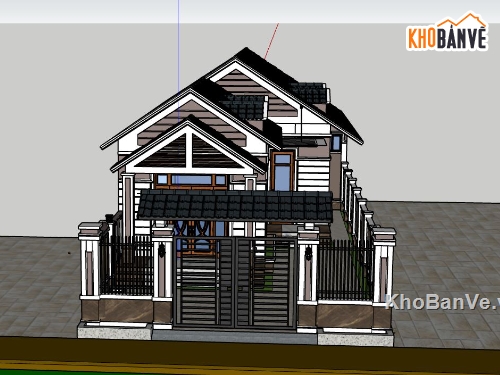 su biệt thự,model su biệt thự,sketchup biệt thự