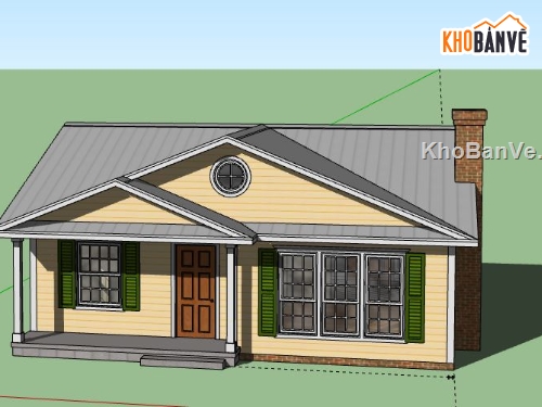 Nhà cấp 4,model su nhà cấp 4,file su nhà cấp 4,nhà cấp 4 model su,sketchup nhà cấp 4