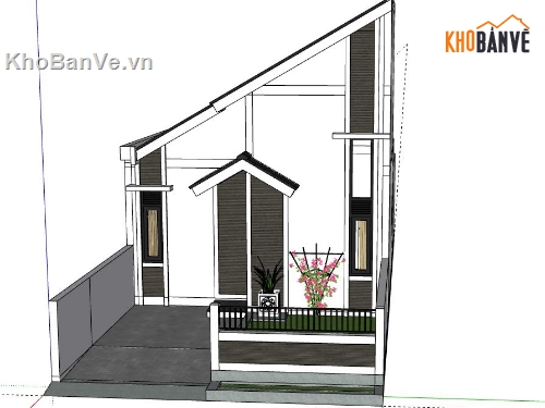 Nhà phố 1 tầng,model su nhà phố 1 tầng,nhà phố 1 tầng sketchup,sketchup nhà phố 1 tầng,nhà phố 1 tầng file su