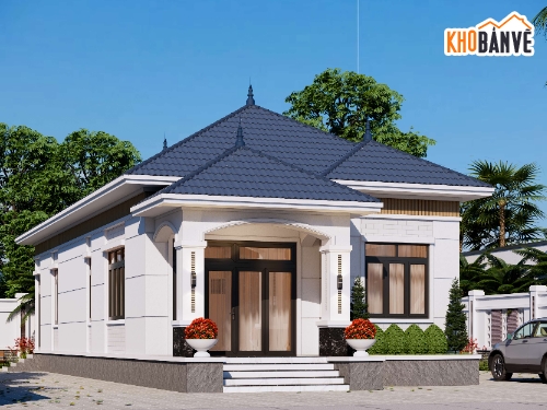 Nhà cấp 4,nhà mái nhật,kiến trúc nhà 1 tầng,bản vẽ nhà mái nhật