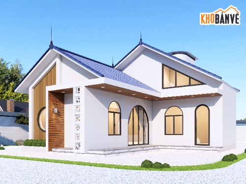 Nhà cấp 4,Nhà mái thái 1 tầng,file cad nhà cấp 4 mái thái,nhà cấp 4 mái thái cad