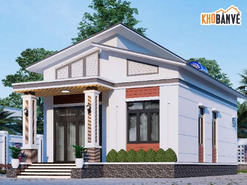 Nhà cấp 4,nhà 1 tầng,bản vẽ nhà 1 tầng,kiến trúc nhà đẹp