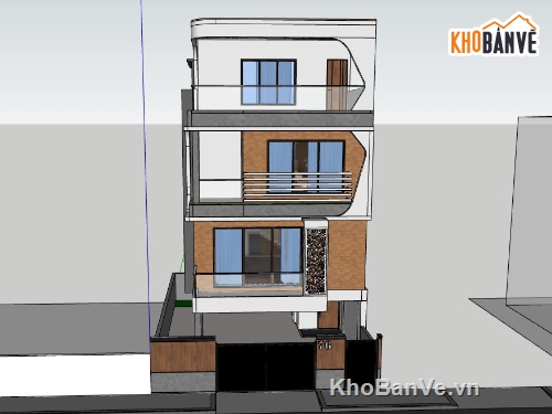 Nhà phố 3 tầng,model su nhà phố 3 tầng,mẫu nhà phố 3 tầng sketchup,file su nhà phố 3 tầng,nhà phố 3 tầng sketchup