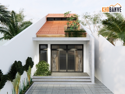 File sketchup,nhà gác lửng,su sân vườn