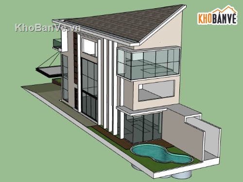 Nhà phố 2 tầng,file sketchup nhà phố 2 tầng,su nhà phố 2 tầng,nhà phố 2 tầng file su,nhà phố 2 tầng file sketchup