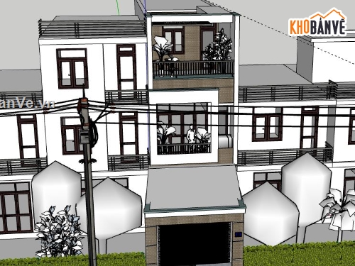 Nhà phố 3 tầng,model su nhà phố 3 tầng,file su nhà phố 3 tầng,nhà phố 3 tầng file su,file sketchup nhà phố 3 tầng