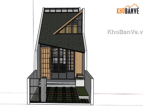 Nhà phố 2 tầng,Model su nhà phố 2 tầng,nhà phố 2 tầng sketchup,sketchup nhà phố 2 tầng,nhà phố 2 tầng model su