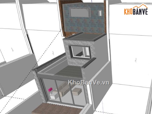 Nhà phố 2 tầng,model su nhà phố 2 tầng,file su nhà phố 2 tầng,sketchup nhà phố 2 tầng