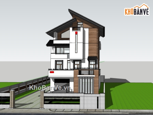 su nhà phố,model su nhà phố,file sketchup nhà phố