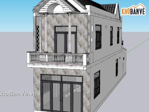 Bản vẽ nhà ống đẹp,Bản vẽ 2 tầng mái thái,Bản vẽ mái thái đẹp