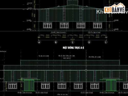 nhà xưởng công nghiệp,nhà xưởng 1 tầng,file cad nhà xưởng,cad nhà xưởng