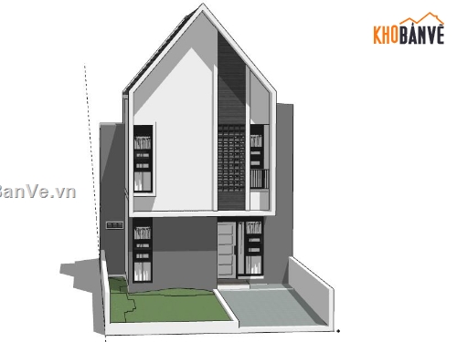 Nhà phố 2 tầng,model su nhà phố 2 tầng,file su nhà phố 2 tầng,nhà phố 2 tầng sketchup,sketchup nhà phố 2 tầng