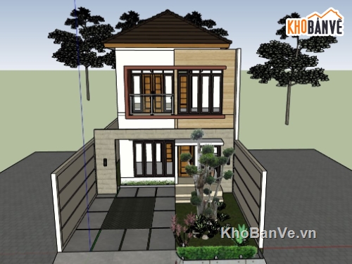 su nhà phố,file sketchup nhà phố,model su nhà phố