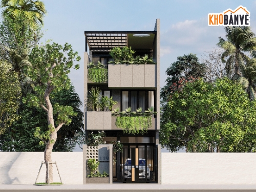 kiến trúc Nhà phố 3 tầng,đầy đủ,kết cấu