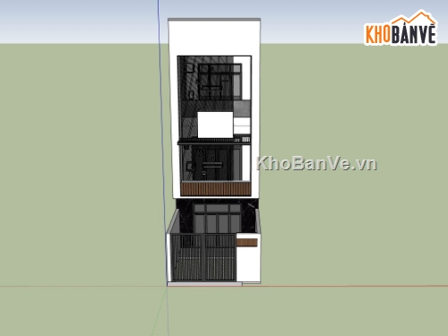 nhà phố 3 tầng,nhà phố hiện đại,file sketchup nhà phố,thiết kế nhà phố