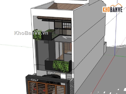 Nhà phố 3 tầng,file su nhà phố 3 tầng,model su nhà phố 3 tầng,nhà phố 3 tầng file su