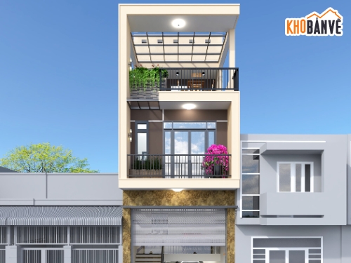 nhà phố kết hợp kinh,nhà phố 3.5 tầng,kiến trúc nhà phố
