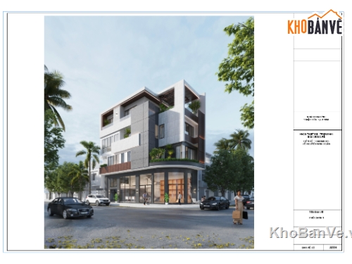 Nhà phố 4 tầng,Nhà phố 2 mặt tiền,Nhà Phố Revit