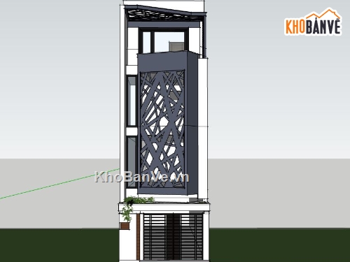Nhà phố 4 tầng,model su nhà phố 4 tầng,file su nhà phố 4 tầng,nhà phố 4 tầng file su,sketchup nhà phố 4 tầng