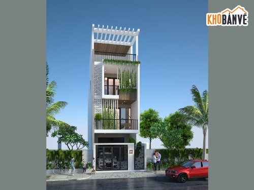 Nhà phố,kiến trúc 4 tầng,kết cấu kiến trúc