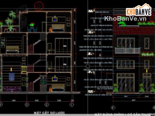 nhà phố 4 tầng,file cad nhà phố 4 tầng,nhà phố file cad,bản vẽ nhà phố