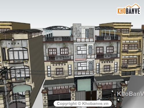 file nhà 4 tầng,nhà 4 tầng hiện đại,nhà phố sketchup